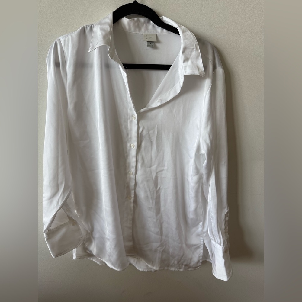 A NEW DAY SILKY OVERSIZED BUTTON SHIRT